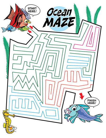 Ocean Maze Activity Sheet - Pediatric Dentist in Duncan, SC and Spartanburg County